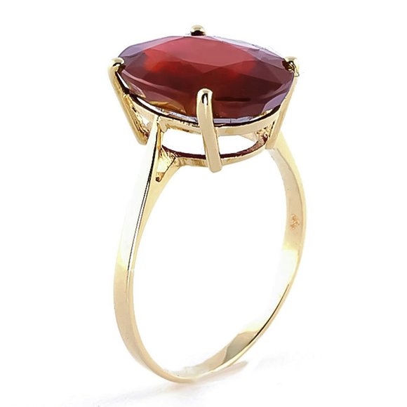 14K. SOLID GOLD RING WITH NATURAL OVAL RUBY - Picture 3 of 7